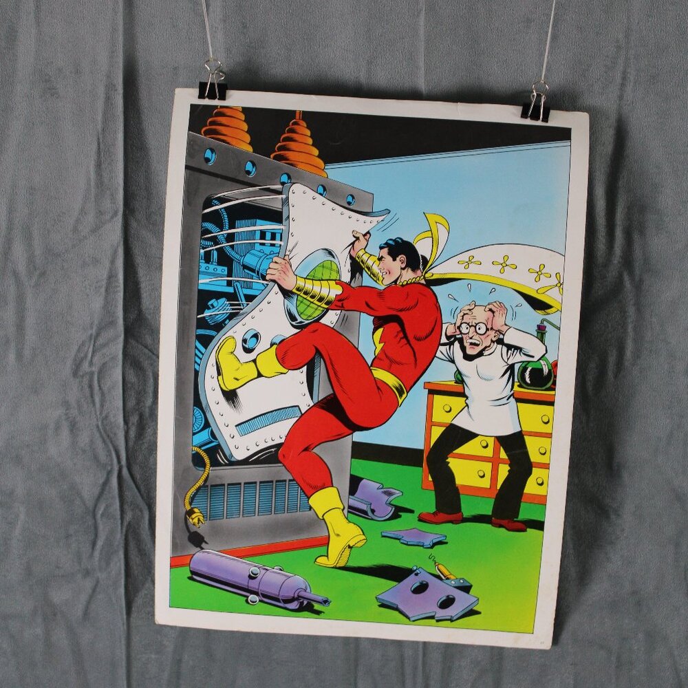 Vintage DC Poster - Captain Marvel and Sivana 1978 DC Poster Book - Paper Poster